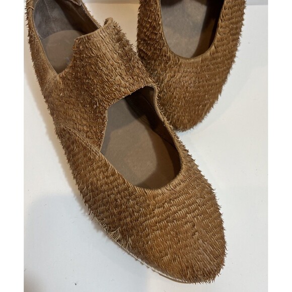 Antelope Brown Tan Leather Mary Jane Comfort Shoe Fringe Accent Statement 39 - Picture 2 of 9